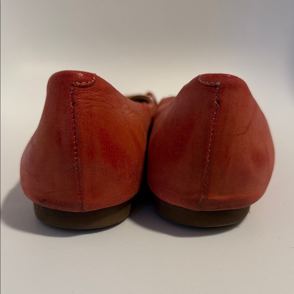 Badura orange-red color Leather Ballet Flats EU37/US6.5 - Picture 2 of 9